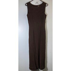 Womens Vintage 346 Brooks Brothers Crinkly Silk Maxi Dress Brown M